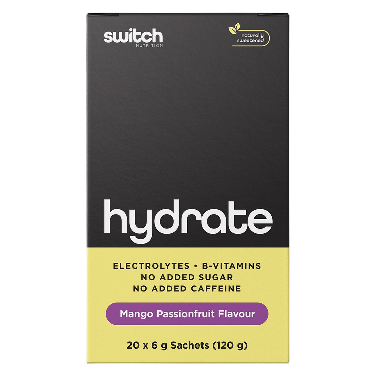 Switch Nutrition Hydrate Electrolytes Mango Passionfruit 20 x 6g Sachets