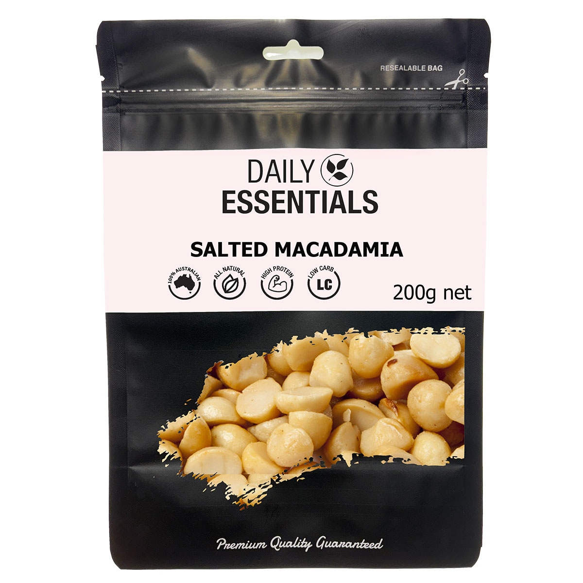 Daily Essentials Organic Salted Macadamias 200g