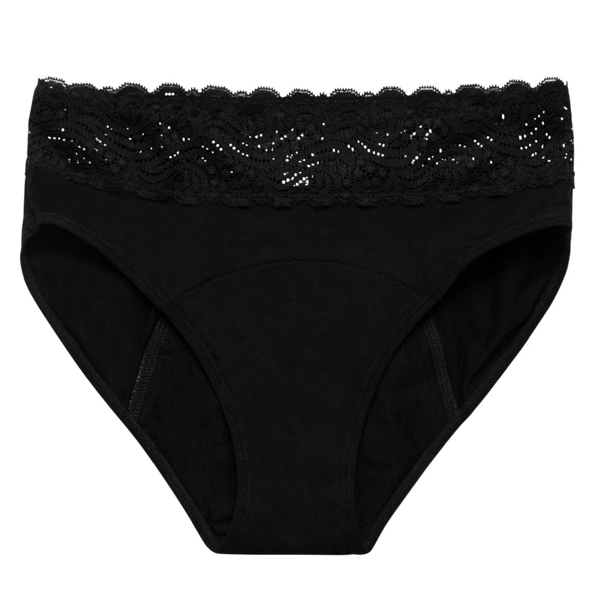 Modibodi Sensual Hi Waist Bikini Heavy-Overnight Black 10/S
