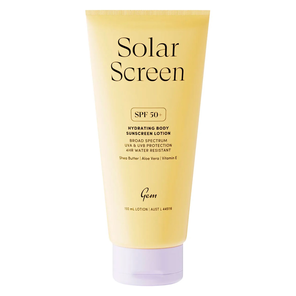 Gem Solar Screen SPF50+ Hydrating Body Sunscreen Lotion 150ml