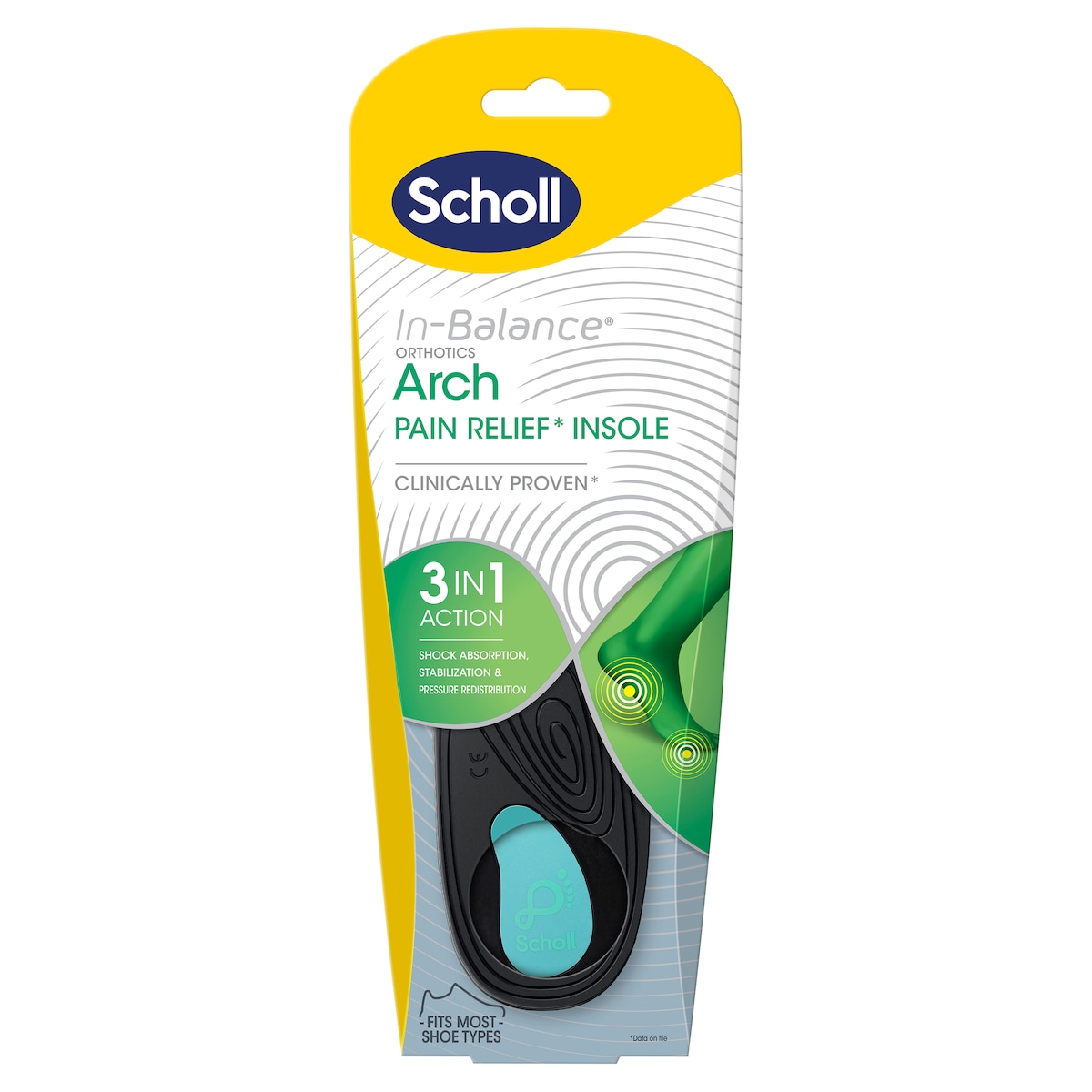 Scholl In-balance Pain Relief Arch Orthotic Large