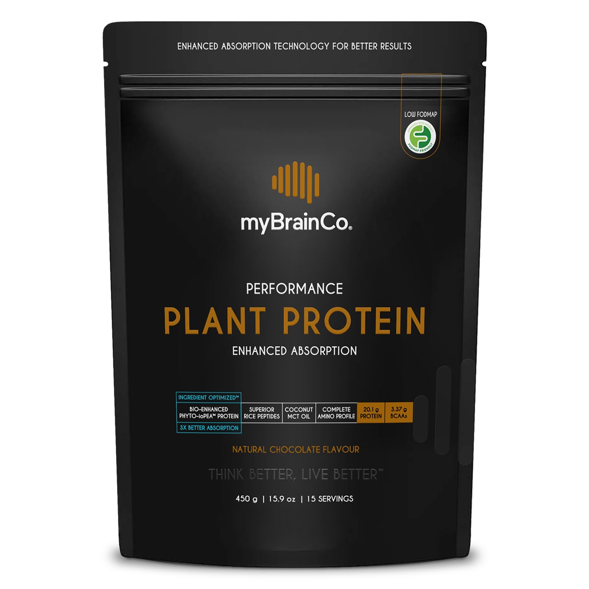 Mybrainco Performance Plant Protein Powder Chocolate 450g