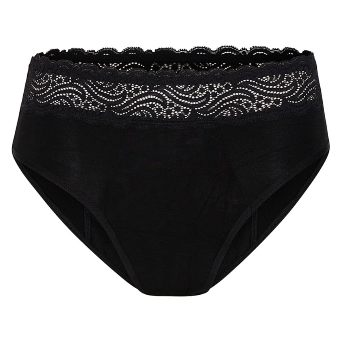 Modibodi Period Underwear Sensual High Waist Bikini Super-Overnight Black 24/5XL