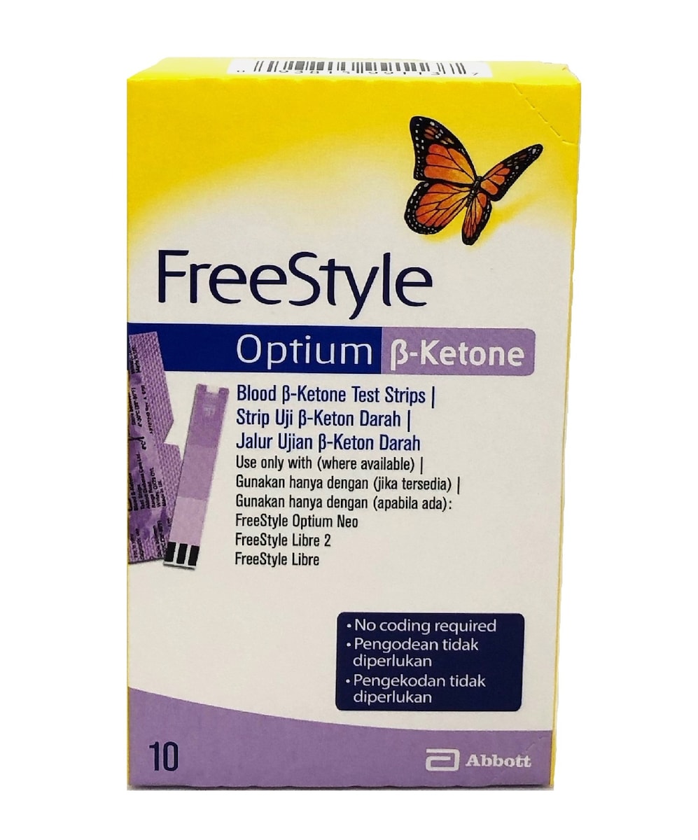 Abbott Freestyle Optium Blood B-Ketone Test Strips 10 Pack