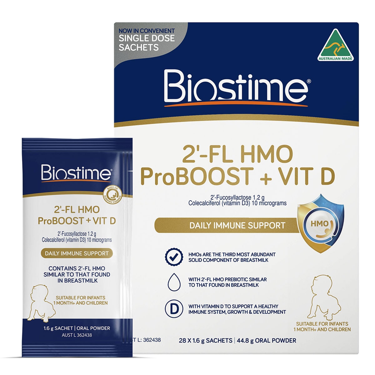 Biostime2'-FLHMOProboost+Vitamin D Powder 28 x 1.6g Sachets