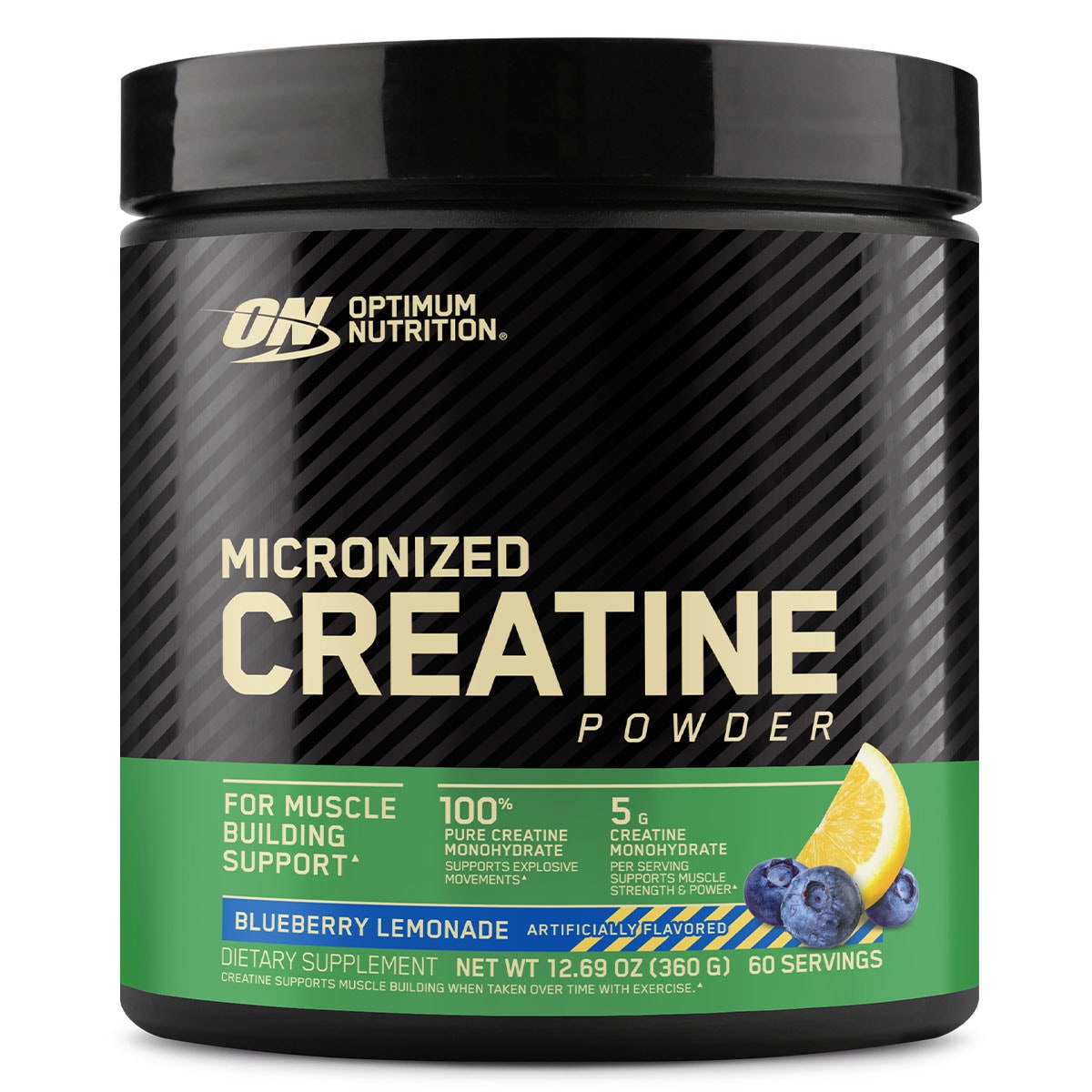 Optimum Nutrition Micronized Creatine Monohydrate Powder Blueberry Lemonade 360g