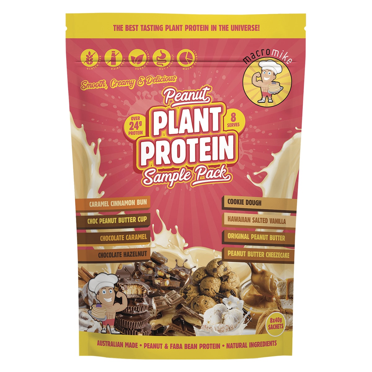 Macro Mike Peanut Plant Protein Sample Pack 8 x 40g | Healthylife
