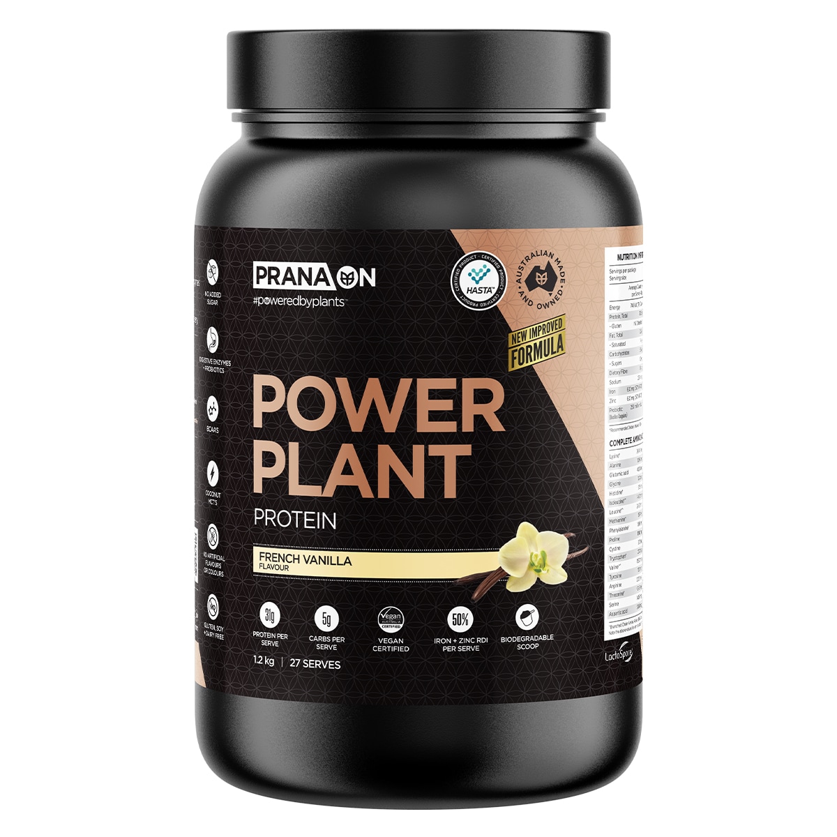 Pranaon Power Plant Protein French Vanilla 1.2kg | Healthylife
