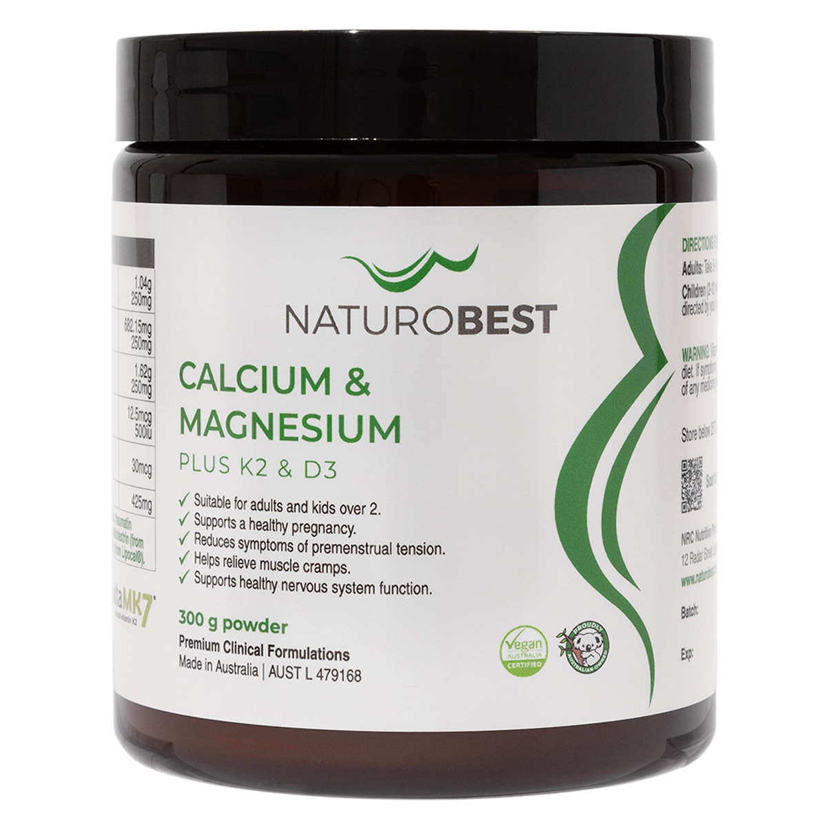 NaturoBest Calcium & Magnesium Plus K2 & D3 300g | Healthylife