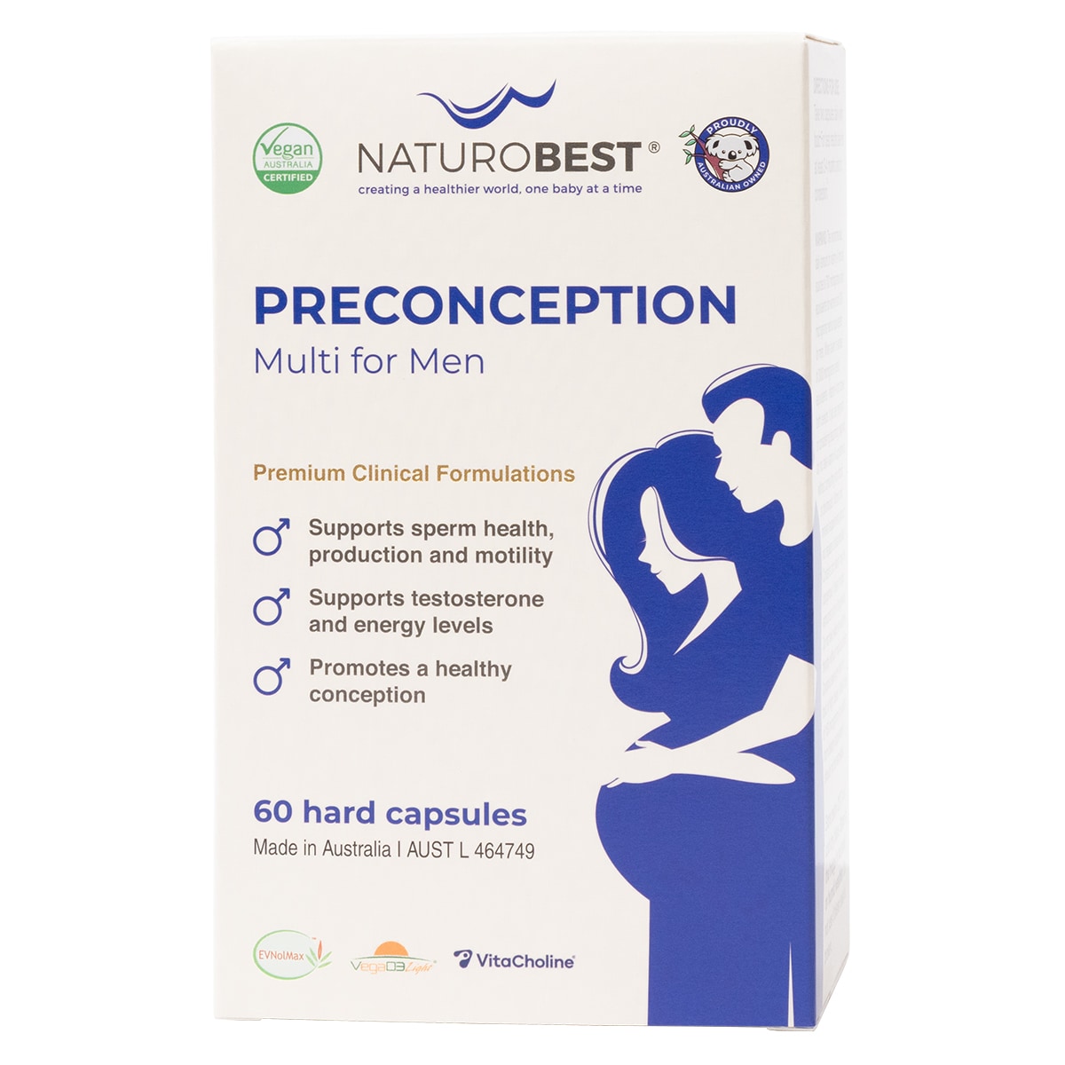 NaturoBest Preconception Multi for Men 60 Capsules | Healthylife