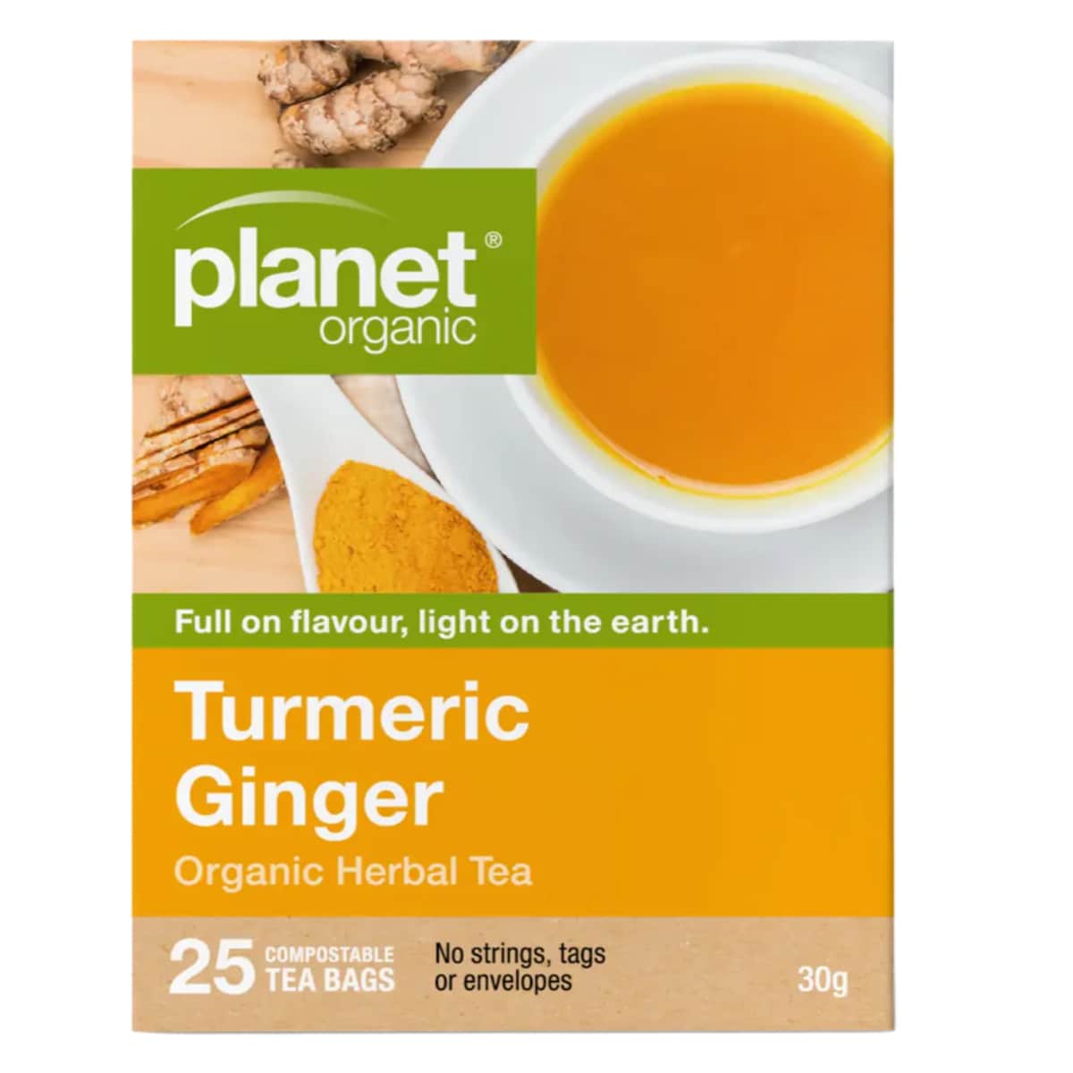 Planet Organic Turmeric Ginger 25 Tea Bags | Healthylife