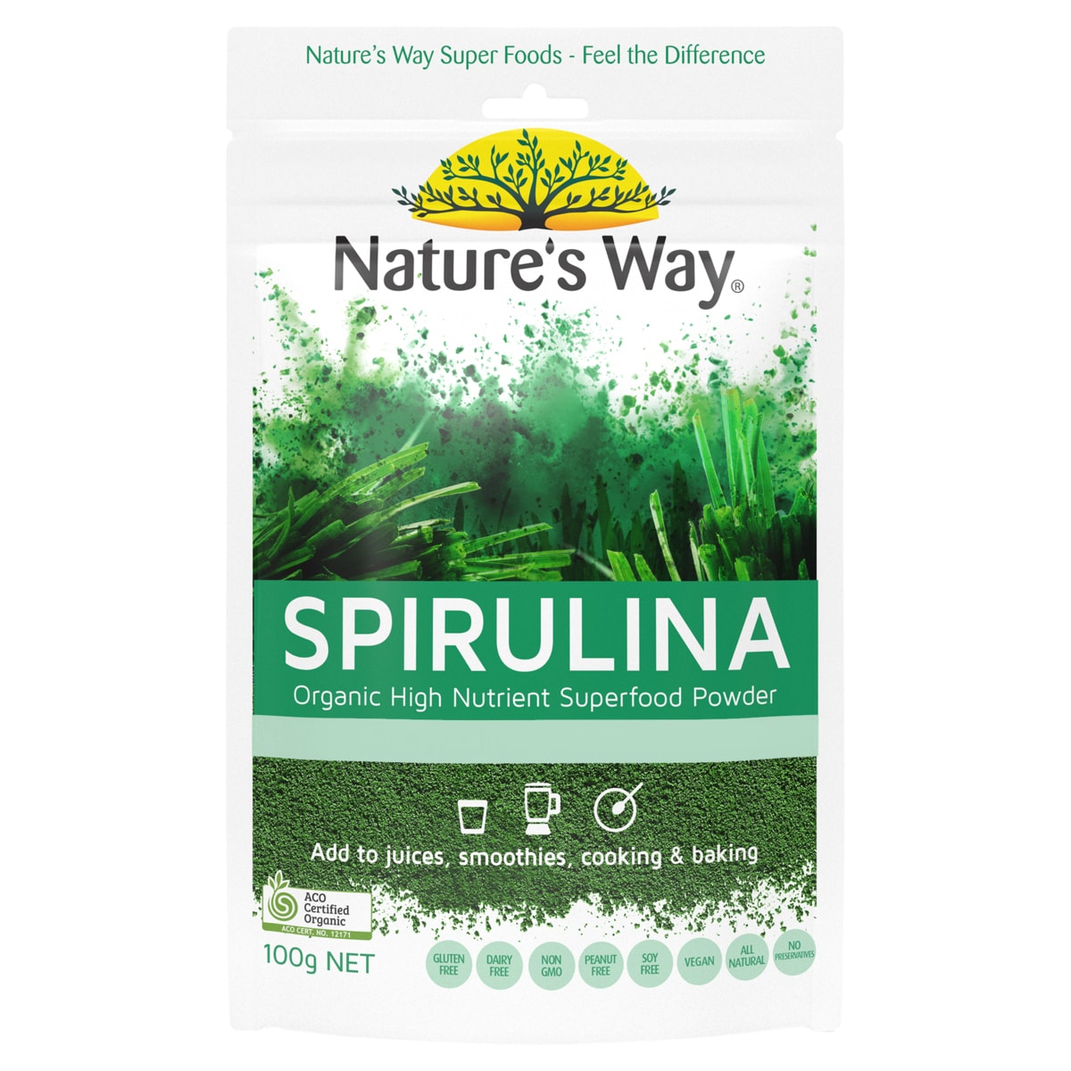 Natures Way Superfood Organic Spirulina Powder 100g | Healthylife