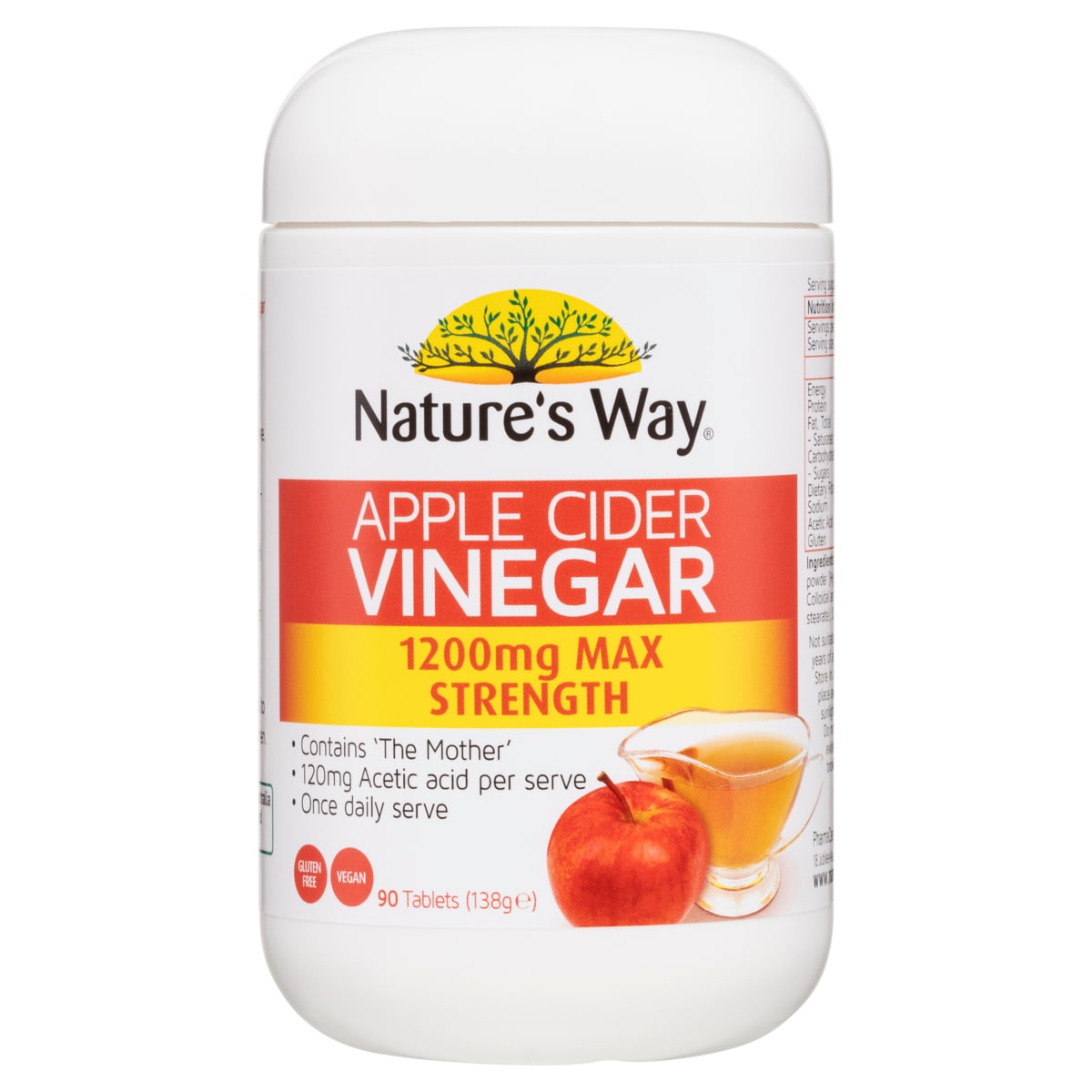 Natures Way Apple Cider Vinegar Max 1200mg 90 Tablets | Healthylife