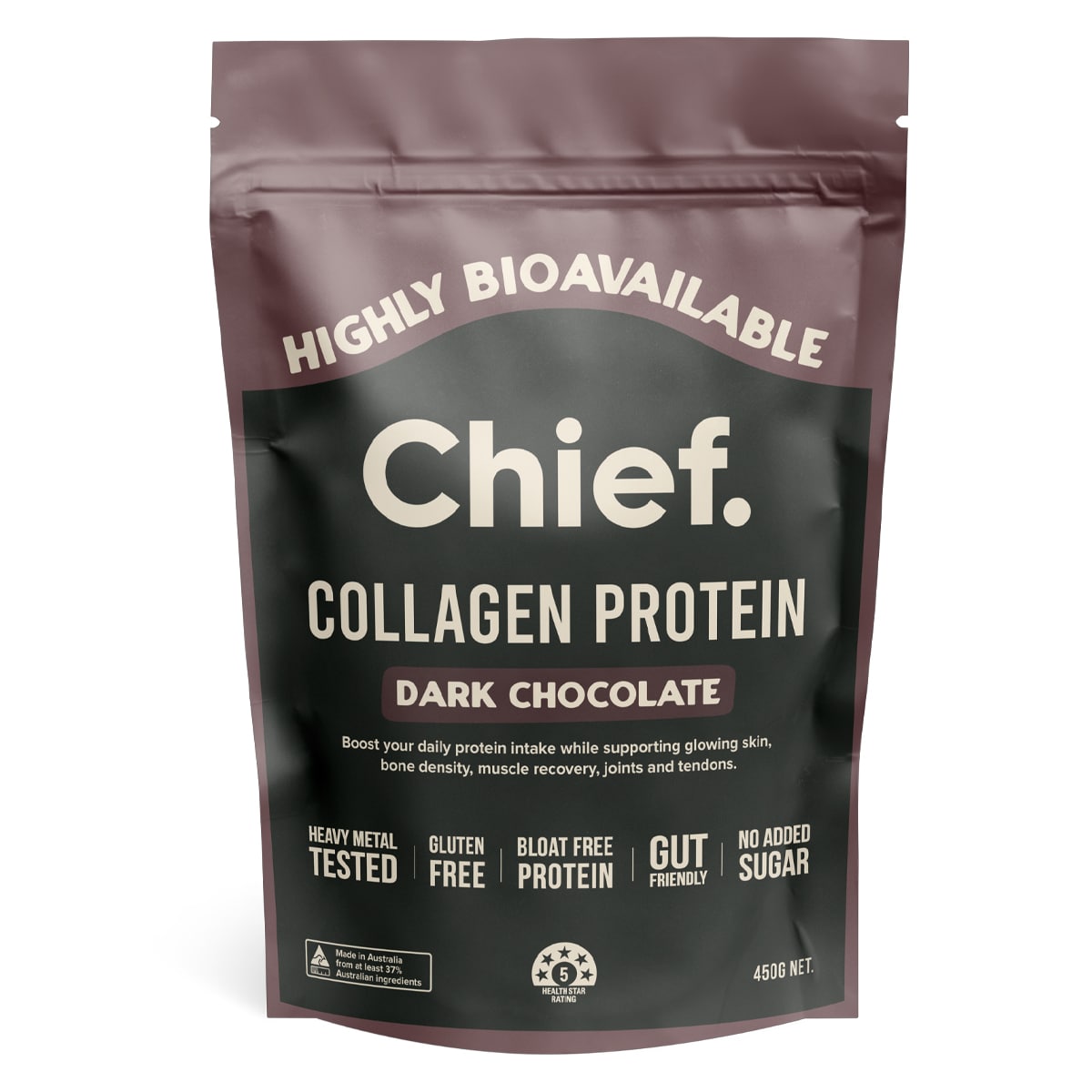 Chief Collagen Protein Powder Dark Choc 450g | Healthylife