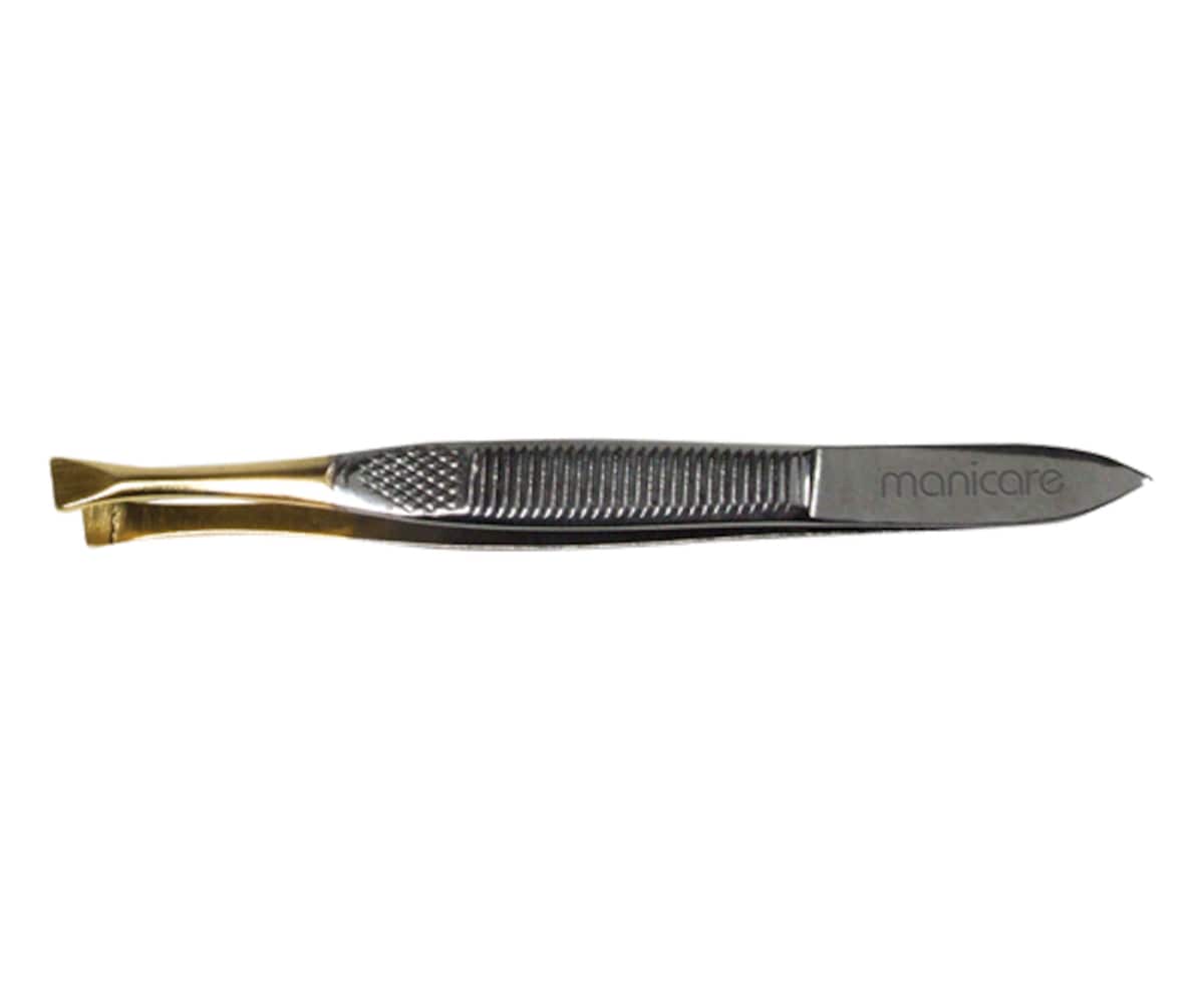 Manicare Slant Eyebrow Tweezers Gold Tipped 1 Pack