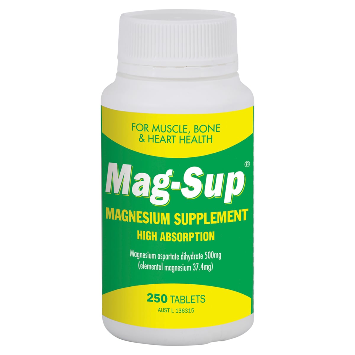 Mag-Sup Magnesium Supplement 500mg 250 Tablets | Healthylife