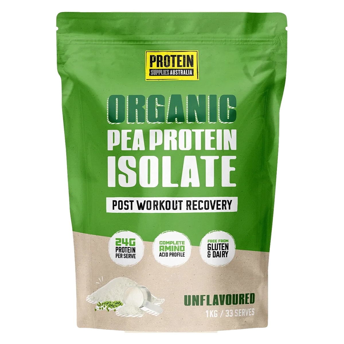 Protein Supplies Australia Pea Protein Isolate Unflavoured 1kg | Healthylife