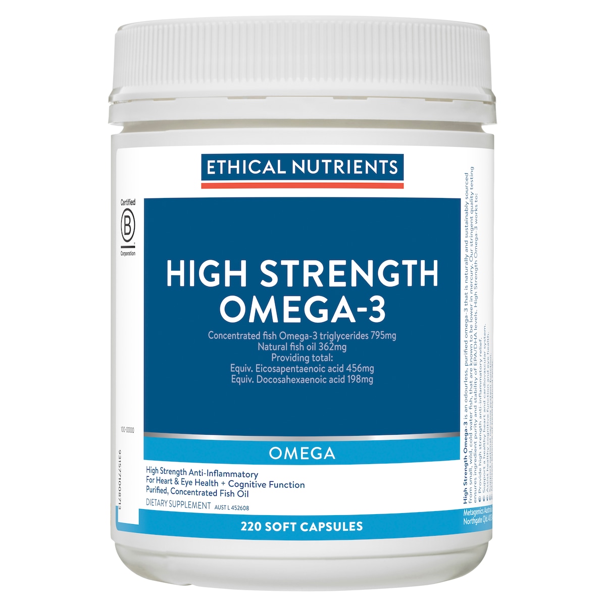 Ethical Nutrients High Strength Omega-3 220 Capsules | Healthylife