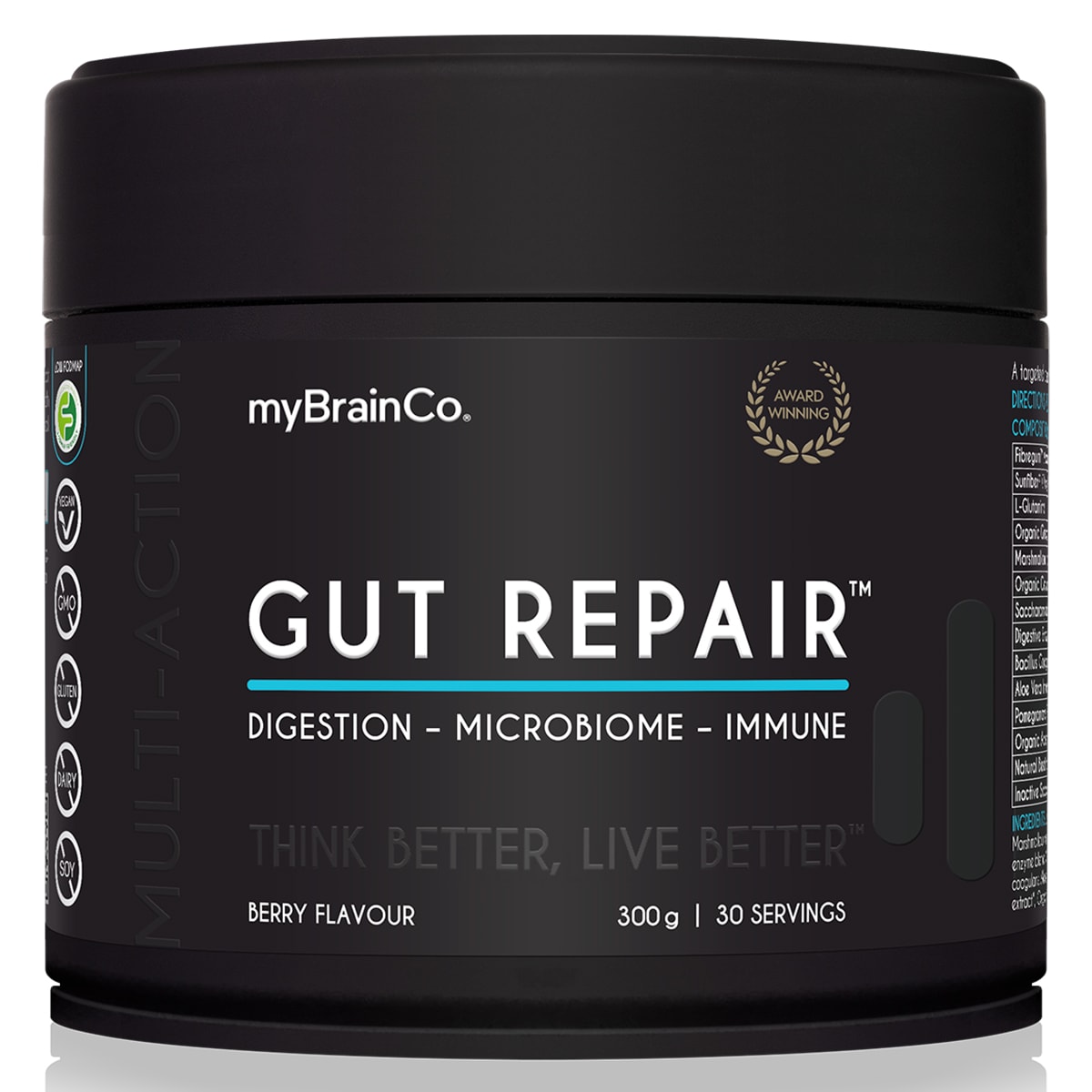 Mybrainco Gut Repair Powder Berry 300g | Healthylife