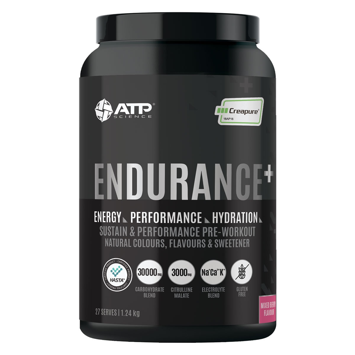 ATP Science Endurance Plus Pre-Workout Powder Mixed Berry 1.24kg ...