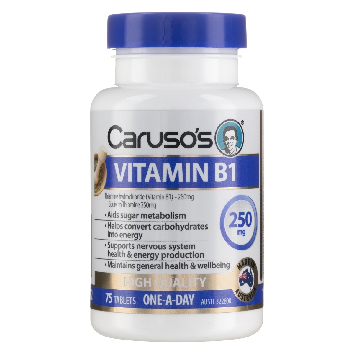 Carusos Vitamin B1 High Strength Thiamine 75 Tablets | Healthylife