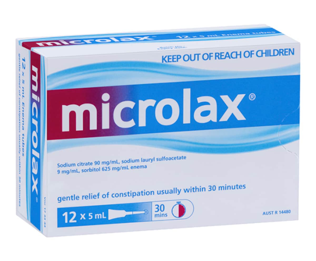 Microlax Enemas Gentle Constipation Relief 5ml x 12 Pack