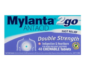 Mylanta 2Go Antacid Double Strength 48 Chewable Tablets