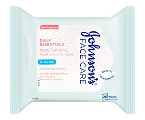 Johnsons Moisturising Facial Cleansing Wipes for Dry Skin 25 Pack