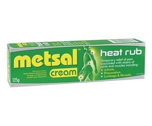 Metsal Heat Rub Cream Joint & Muscle Pain Relief 125g