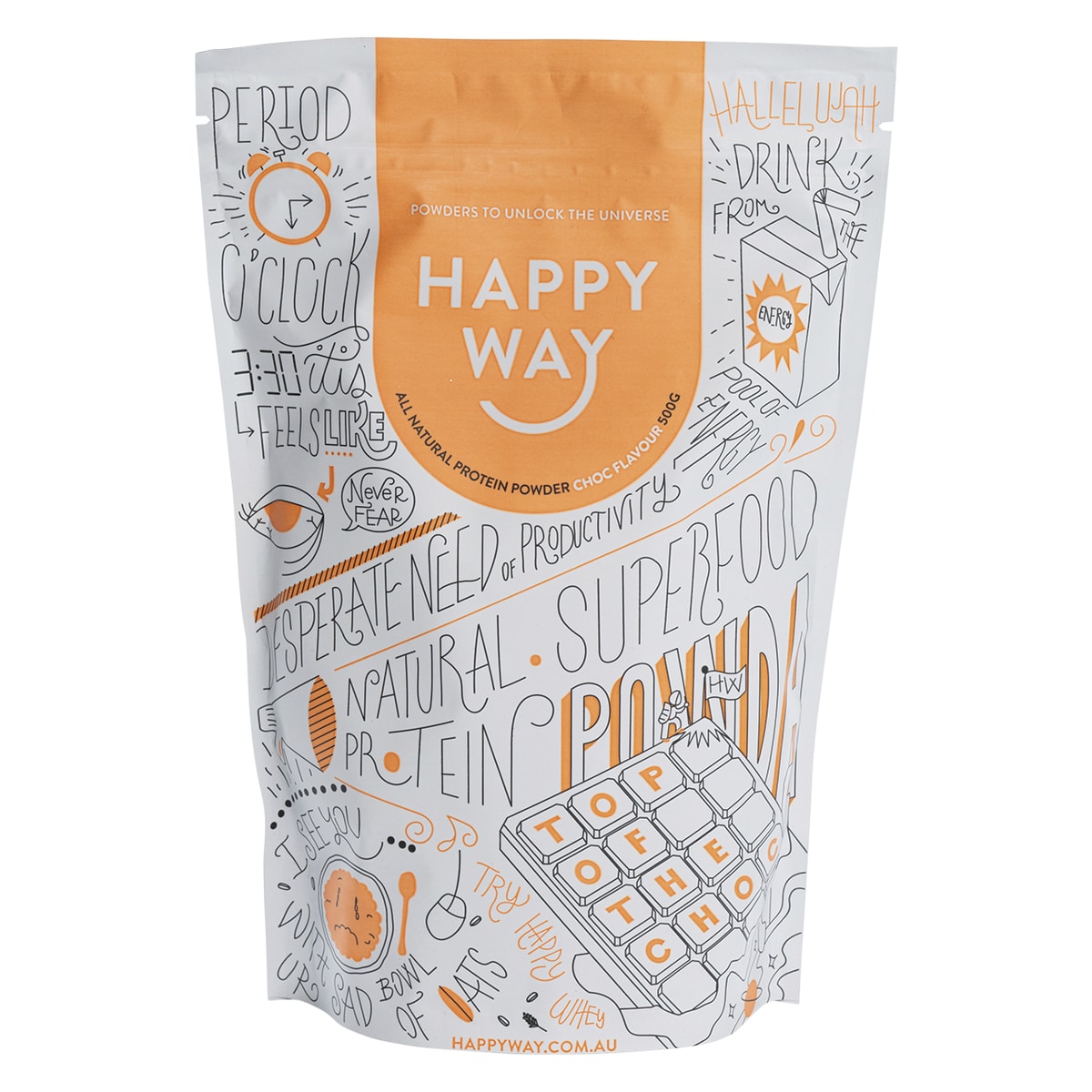 Happy Way Whey Protein Powder Chocolate 500g | Healthylife