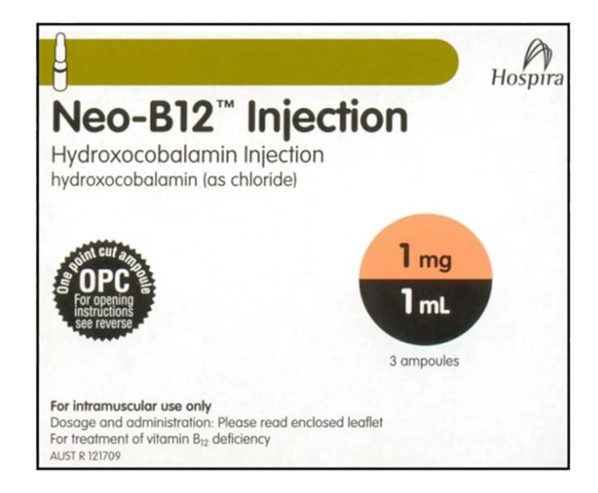 Neo-B12 Hydroxocobalamin 1000mcg/ml Injection 3 Ampoules Australia
