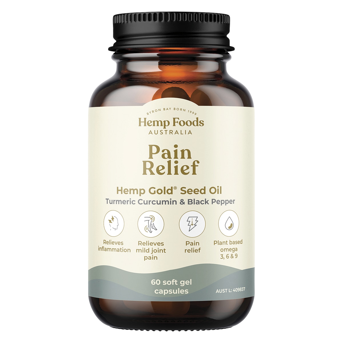 Hemp Foods Australia Pain Relief with Hemp Gold Seed Oil 60 Capsules | Healthylife
