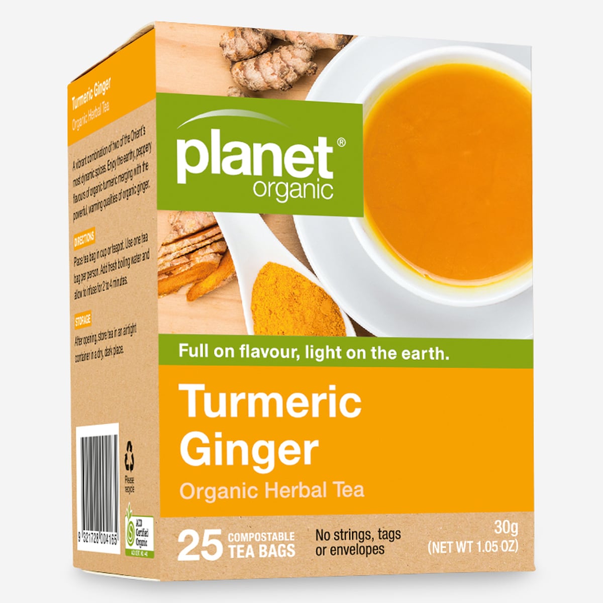 Planet Organic Turmeric Ginger 25 Tea Bags | Healthylife