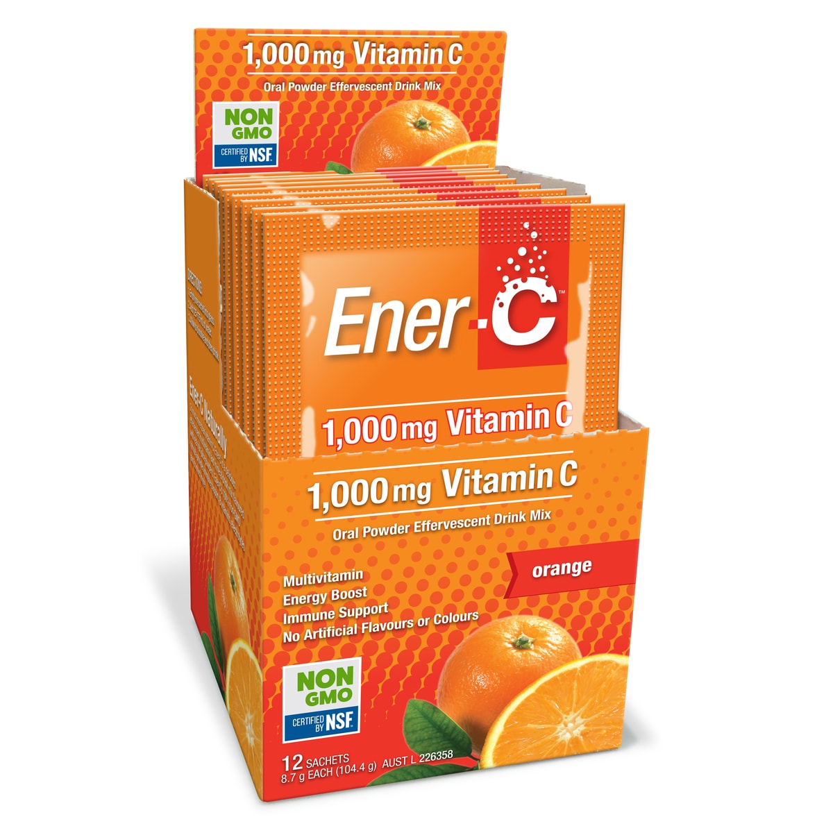 Ener-C 1000mg Vitamin C Orange Flavour 12 Sachets | Healthylife