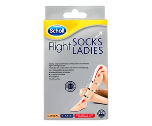 Scholl Flight Socks Ladies Natural Australian W6-W8 1 Pair