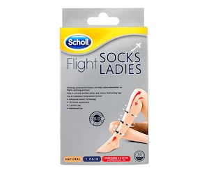 Scholl Flight Socks Ladies Natural Australian W6-W8 1 Pair