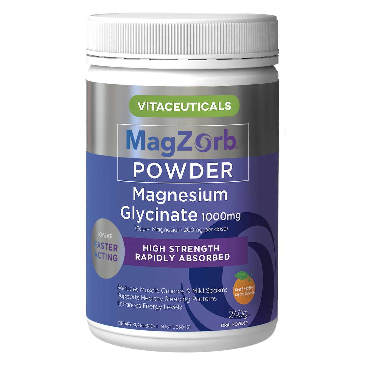 Vitaceuticals MagZorb Magnesium Glycinate 1000mg Powder 240g | Healthylife