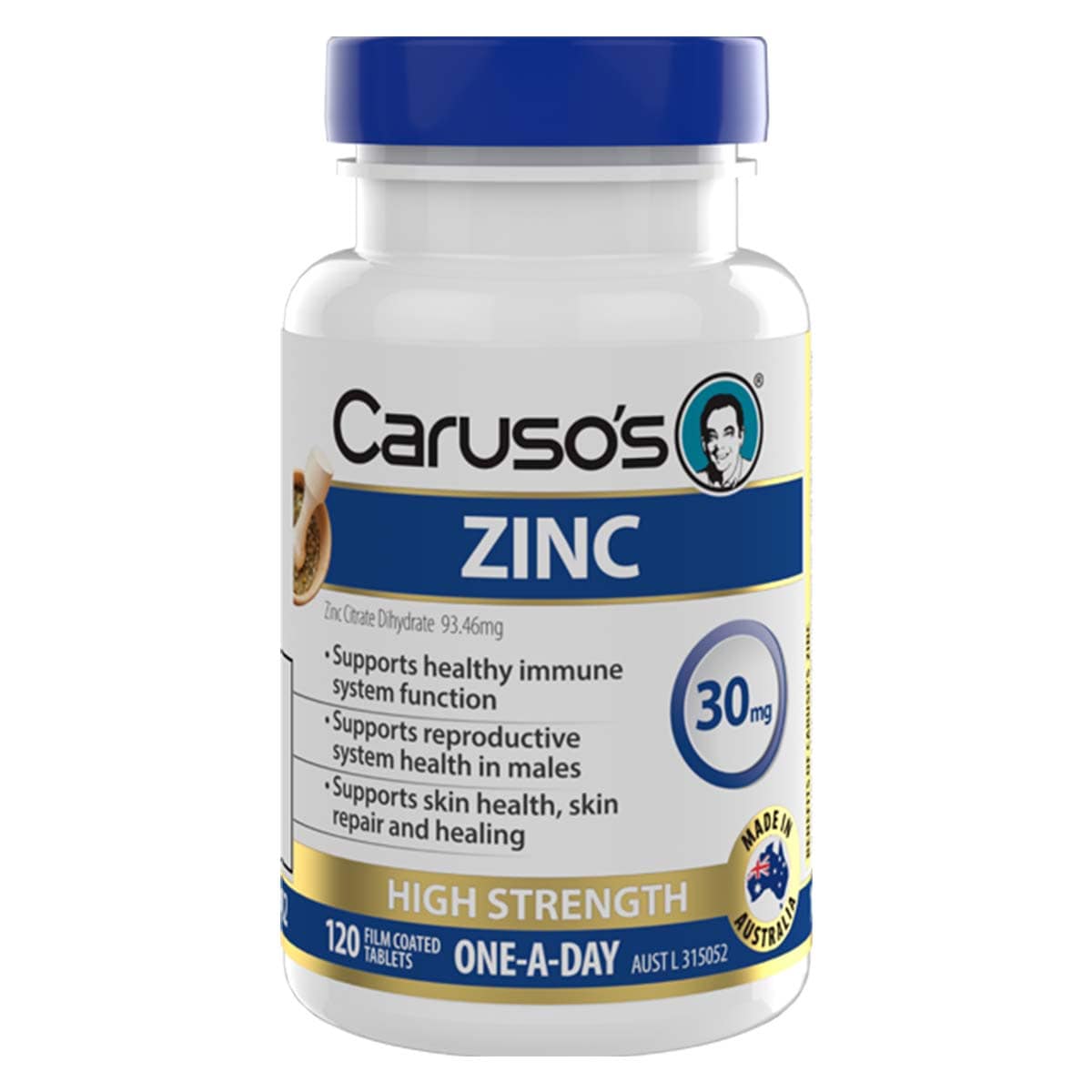 Carusos Zinc High Strength 120 Tablets | Healthylife