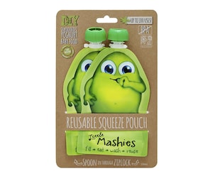 Little Mashies Reusable Squeeze Food Pouch Green 2 x 130ml