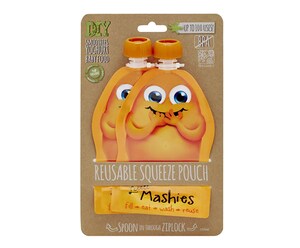 Little Mashies Reusable Squeeze Pouch Orange 130ml x 2