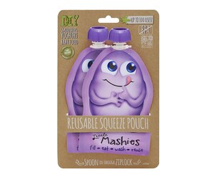 Little Mashies Reusable Squeeze Food Pouch Purple 2 x 130ml