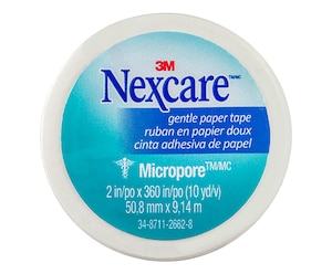 Nexcare Micropore Gentle Paper Tape White 50mm x 9.1m 1 Roll