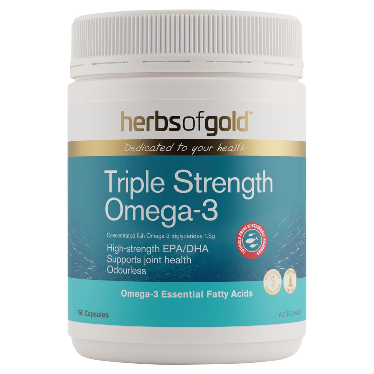 Herbs of Gold Triple Strength Omega-3 150 Capsules | Healthylife