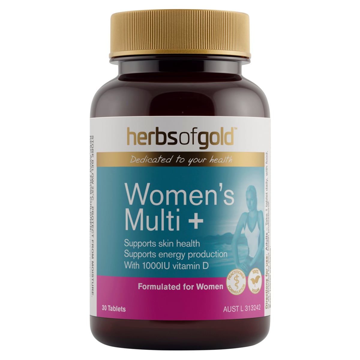 Herbs of Gold Womens Multi + Vitamin D3 1000IU 30 Tablets | Healthylife