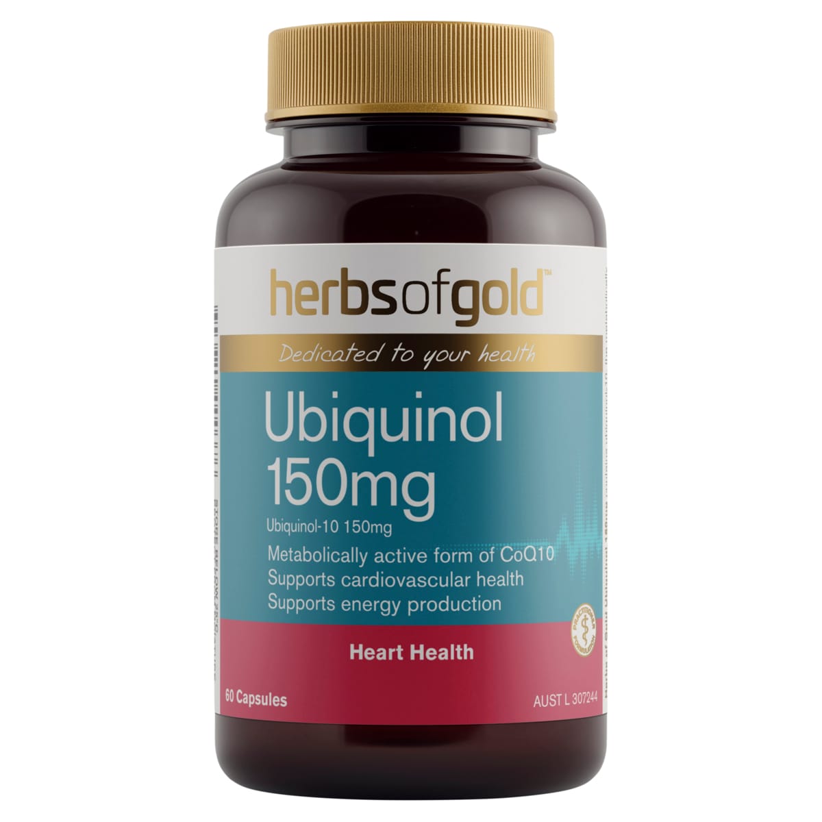 Herbs of Gold Ubiquinol 150mg 60 Capsules | Healthylife