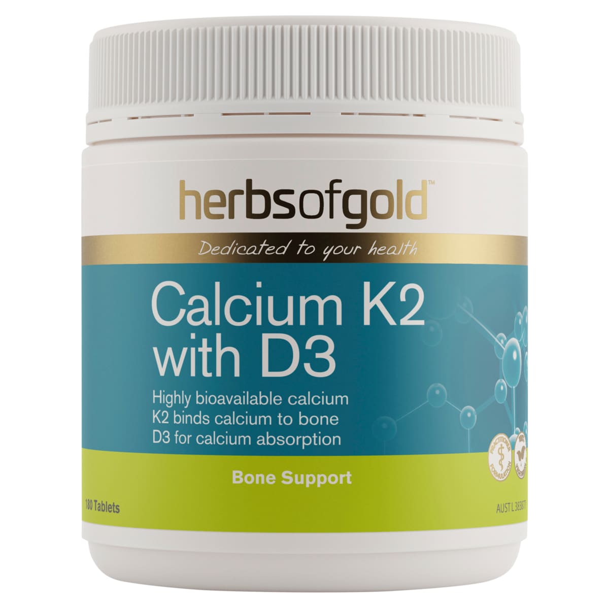 Herbs of Gold Calcium K2 with D3 180 Tablets | Healthylife