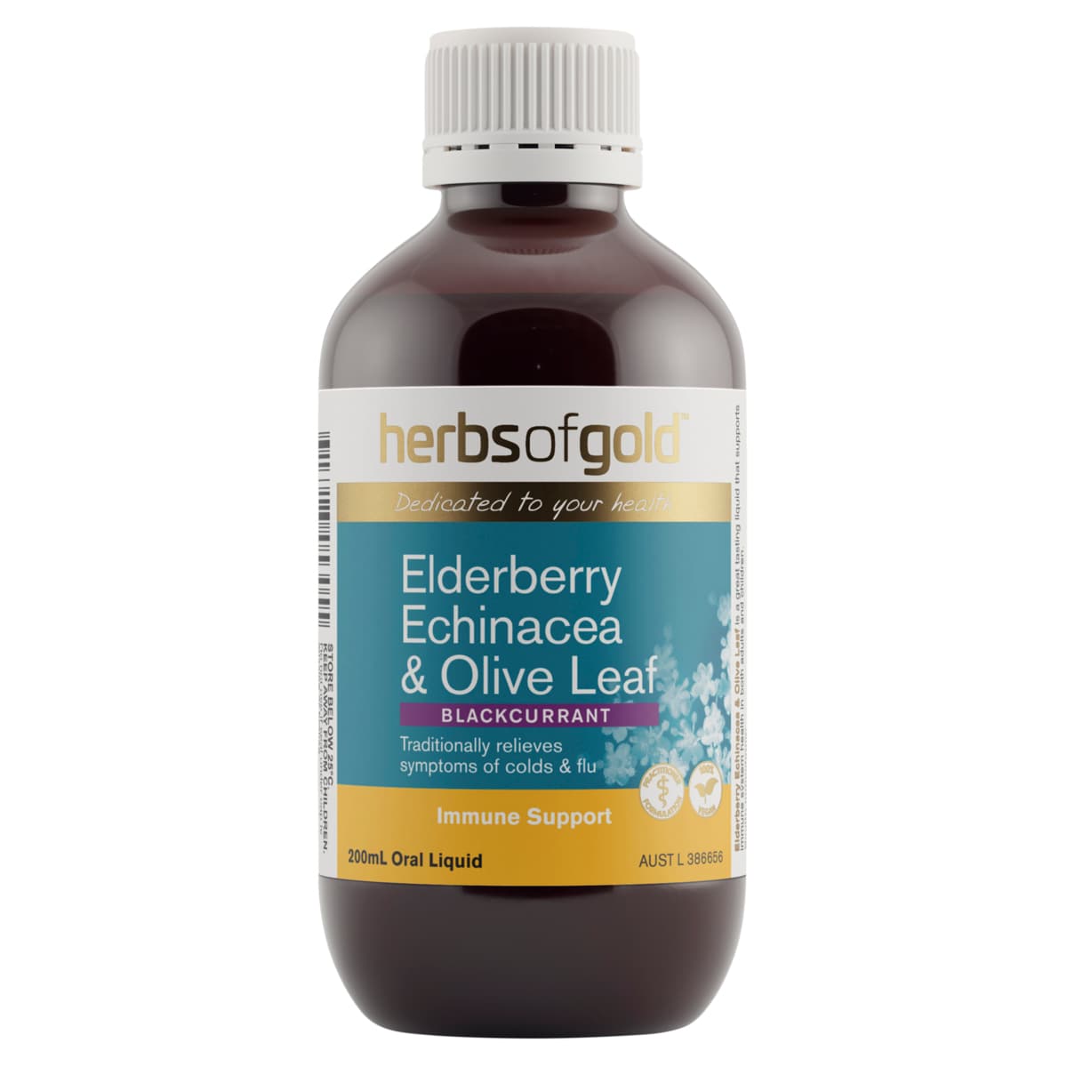 Herbs of Gold Elderberry Echinacea & Olive Leaf 200ml | Healthylife