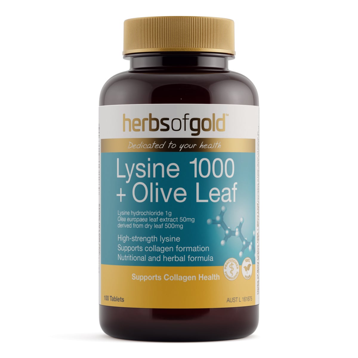 Herbs of Gold Lysine 1000 + Olive Leaf 100 Tablets | Healthylife