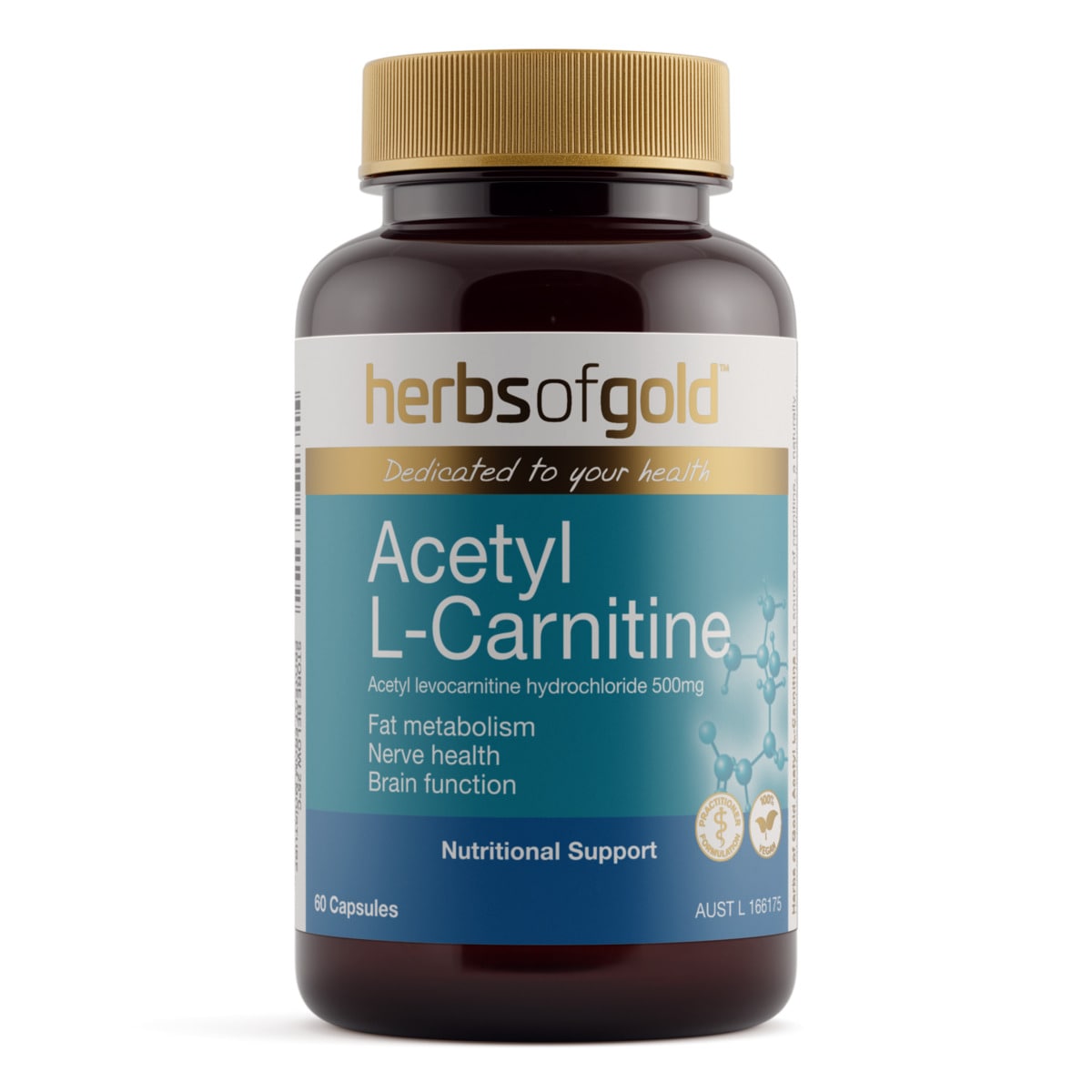 Herbs of Gold Acetyl L-Carnitine 60 Capsules | Healthylife