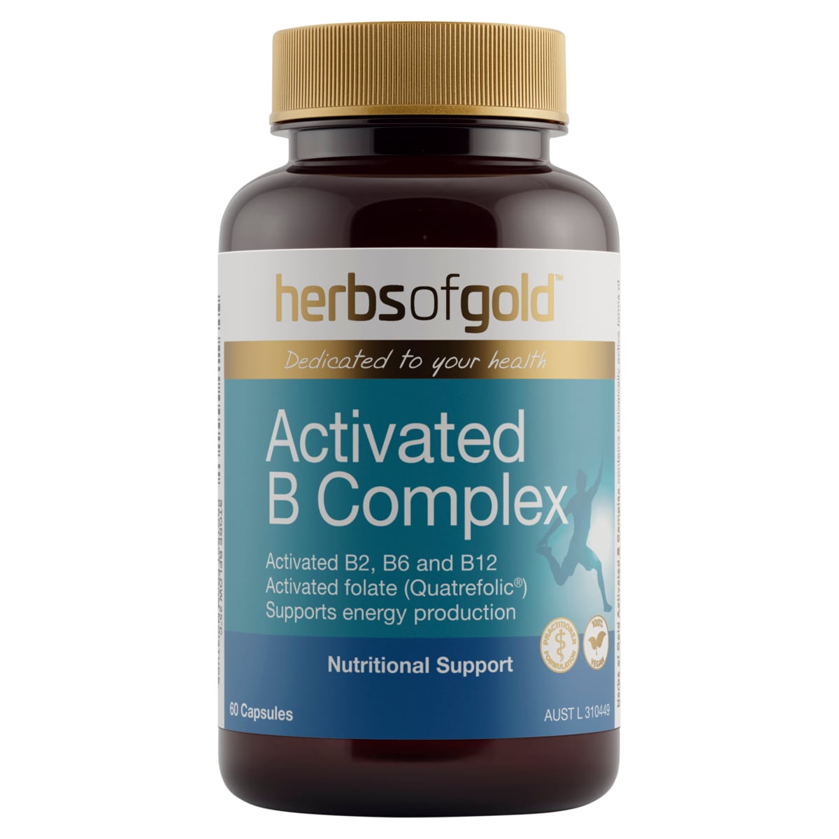 Herbs of Gold Activated B Complex 60 Capsules | Healthylife